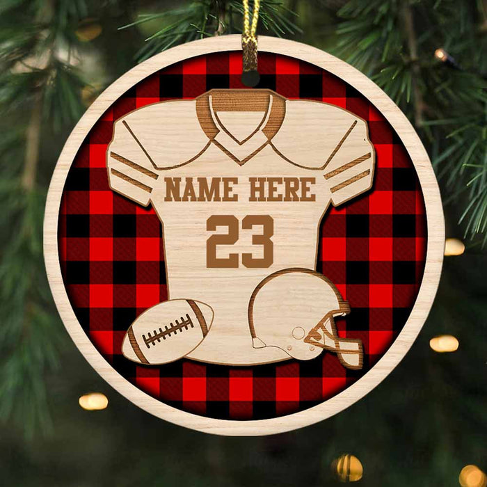 Personalized Football Christmas Circle Ornament NB16 30O58 1