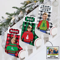 Personalized Christmas Family Photo Stocking NB11 87O53 thumb 1