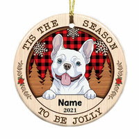 Personalized Wonderful Time Christmas Dog Circle Ornament NB11 23O57 thumb 1