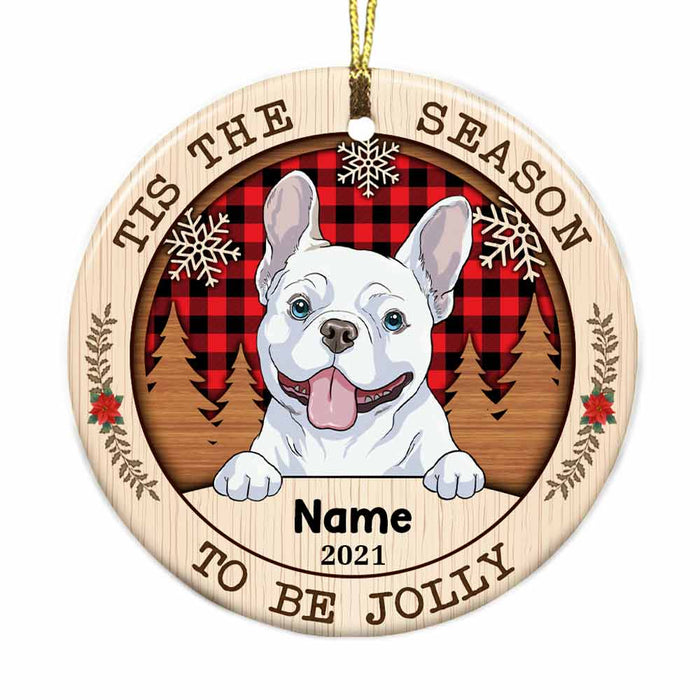 Personalized Wonderful Time Christmas Dog Circle Ornament NB11 23O57 1