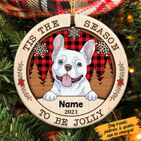 Personalized Wonderful Time Christmas Dog Circle Ornament NB11 23O57 thumb 1