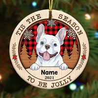 Personalized Wonderful Time Christmas Dog Circle Ornament NB11 23O57 thumb 1