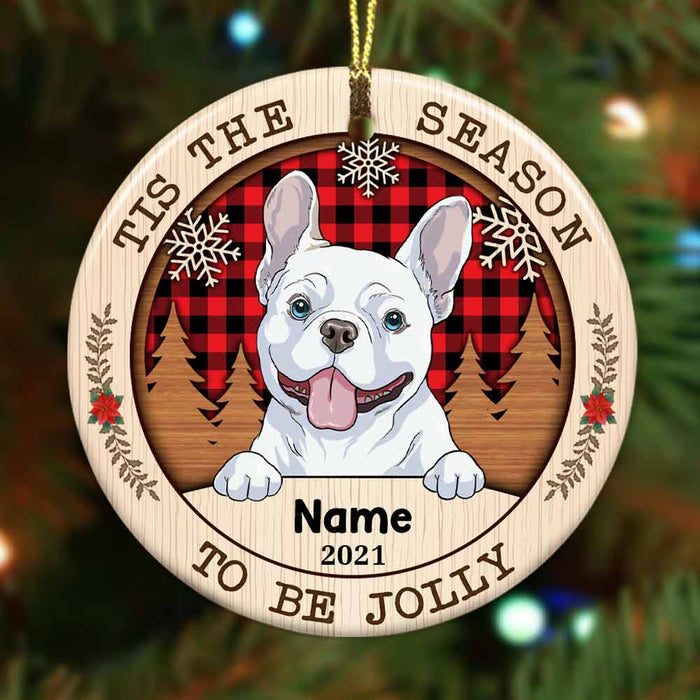 Personalized Wonderful Time Christmas Dog Circle Ornament NB11 23O57 1