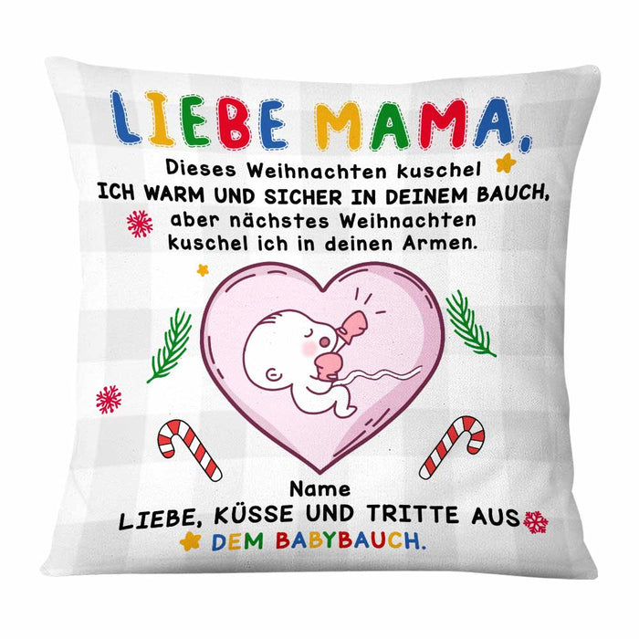 Personalized Mom Mama Ultrasound German Christmas Pillow NB17 30O58 1
