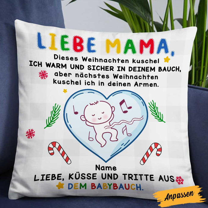 Personalized Mom Mama Ultrasound German Christmas Pillow NB17 30O58 1