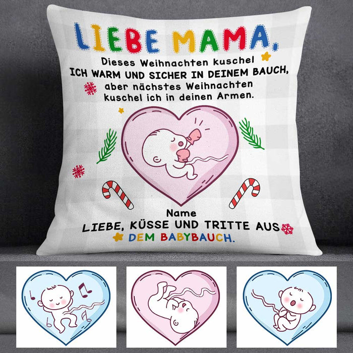 Personalized Mom Mama Ultrasound German Christmas Pillow NB17 30O58 1