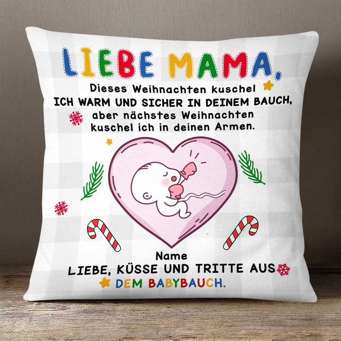 Personalized Mom Mama Ultrasound German Christmas Pillow NB17 30O58 1