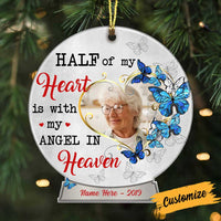 Personalized Butterfly Heaven Memo Photo Family Snow Globe Ornament NB12 85O34 thumb 1