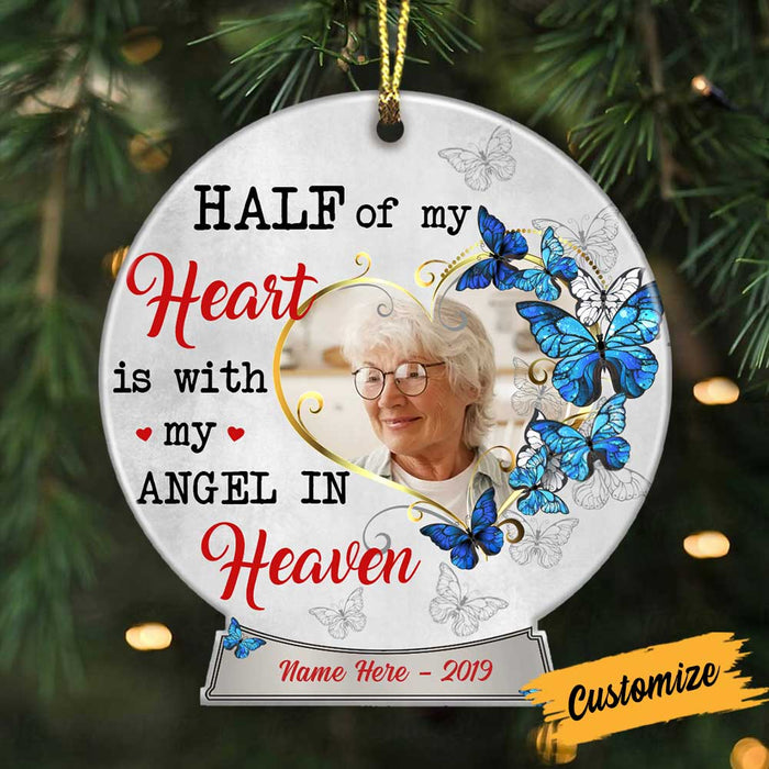 Personalized Butterfly Heaven Memo Photo Family Snow Globe Ornament NB12 85O34 1