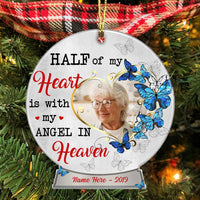 Personalized Butterfly Heaven Memo Photo Family Snow Globe Ornament NB12 85O34 thumb 1