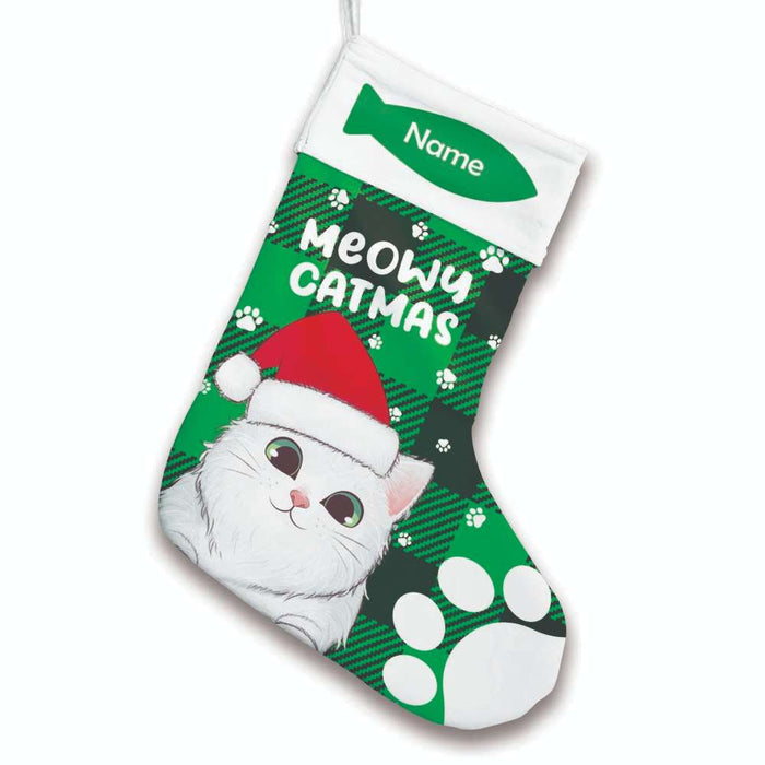 Personalized Christmas Cat Stocking OB302 24O32 1