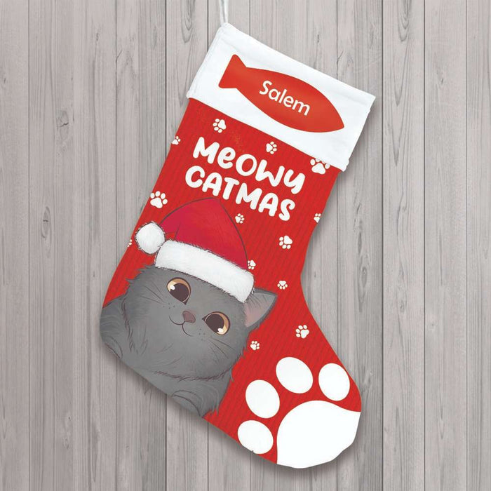 Personalized Christmas Cat Stocking OB302 24O32 1