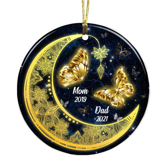 Personalized Memo Butterfly Mom Dad Grandma Grandpa Circle Ornament NB21 81O36 1