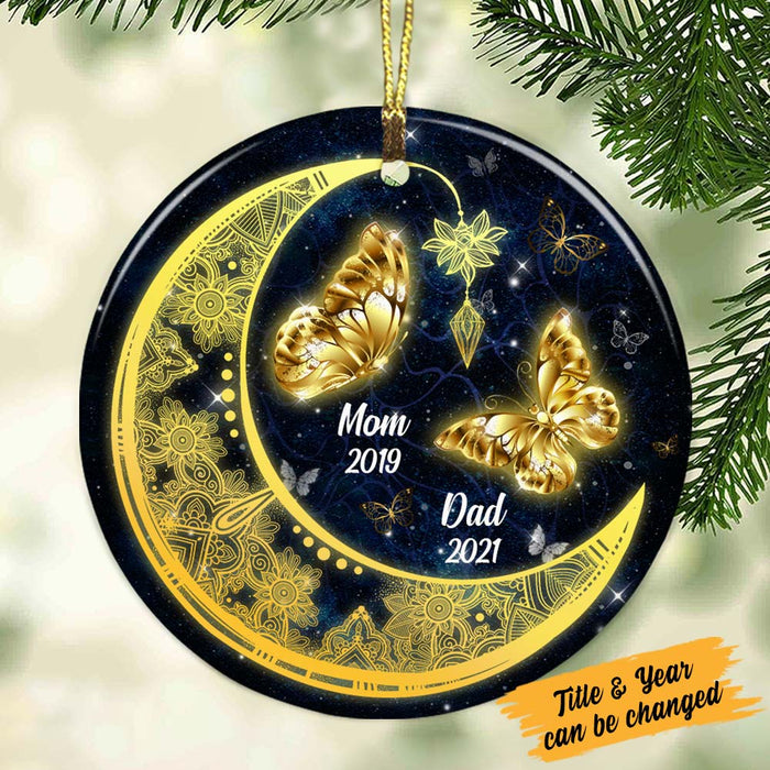 Personalized Memo Butterfly Mom Dad Grandma Grandpa Circle Ornament NB21 81O36 1