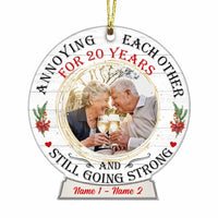 Personalized Christmas Couple Photo Snow Globe Ornament NB21 26O34 thumb 1