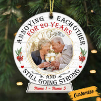 Personalized Christmas Couple Photo Snow Globe Ornament NB21 26O34 thumb 1