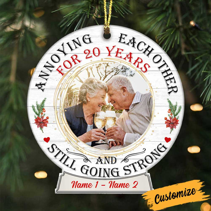 Personalized Christmas Couple Photo Snow Globe Ornament NB21 26O34 1