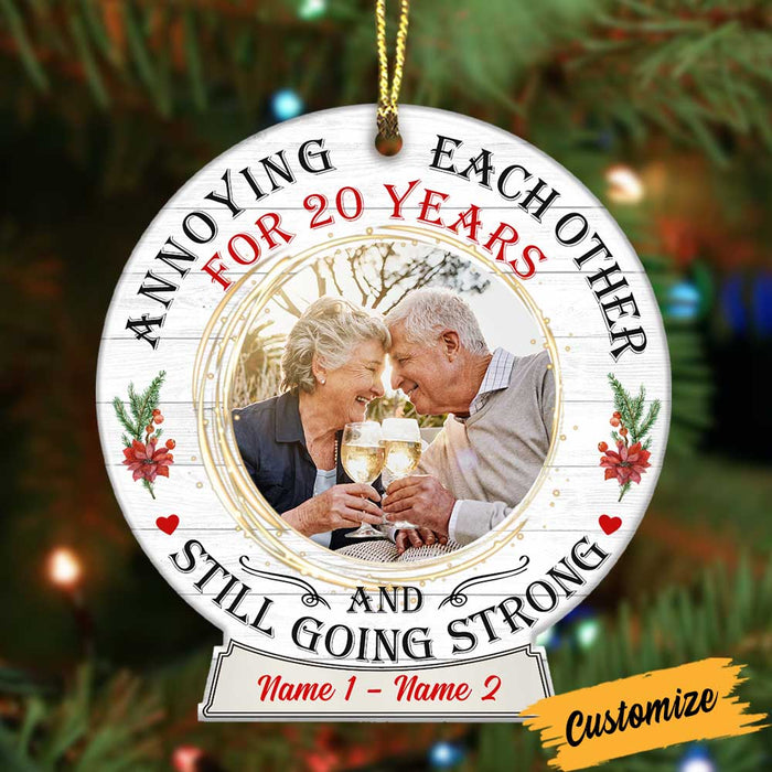 Personalized Christmas Couple Photo Snow Globe Ornament NB21 26O34 1