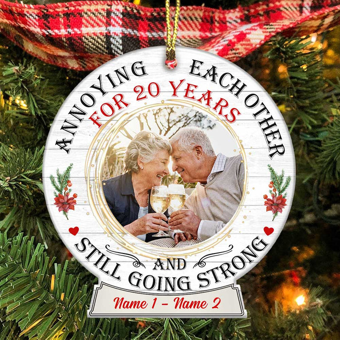 Personalized Christmas Couple Photo Snow Globe Ornament NB21 26O34 1