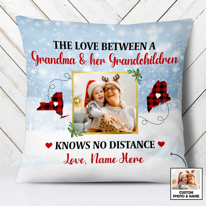 Grandma Gift, Grandchildren Picture Pillow, I Love My Grandma