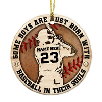 Personalized Baseball Player Kid Christmas Circle Ornament NB23 95O36 thumb 1