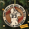 Personalized Baseball Player Kid Christmas Circle Ornament NB23 95O36 1