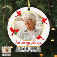 Personalized Memo Mom Dad Photo Snow Globe Ornament NB22 26O57 thumb 1