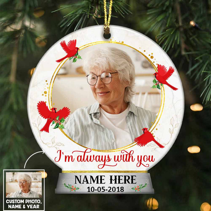 Personalized Memo Mom Dad Photo Snow Globe Ornament NB22 26O57 1