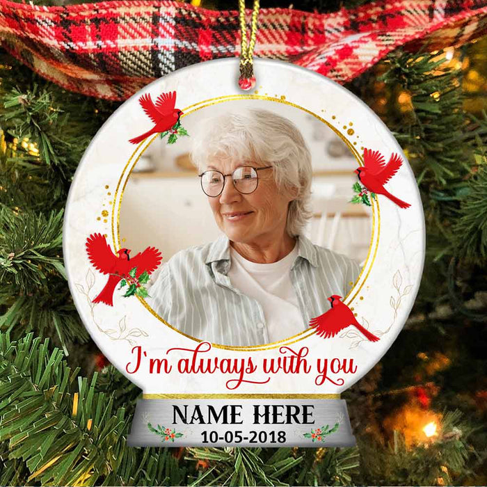 Personalized Memo Mom Dad Photo Snow Globe Ornament NB22 26O57 1