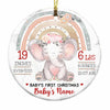 Personalized Elephant Baby Christmas Circle Ornament NB26 30O58 1