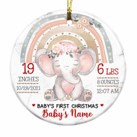 Personalized Elephant Baby Christmas Circle Ornament NB26 30O58 thumb 1