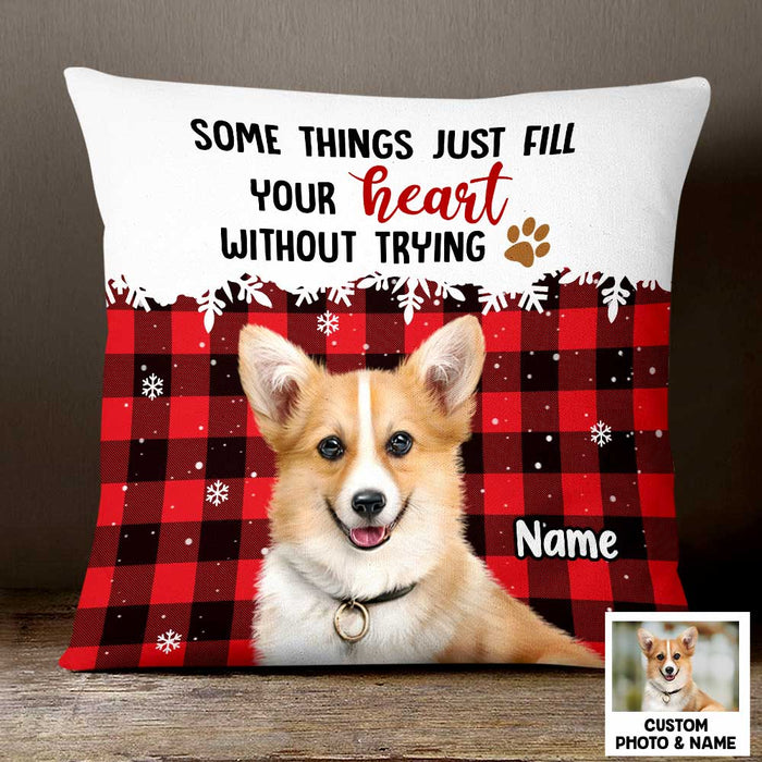 Personalized Dog Cat Photo Christmas Pillow NB22 95O47 1