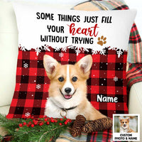 Personalized Dog Cat Photo Christmas Pillow NB22 95O47 thumb 1