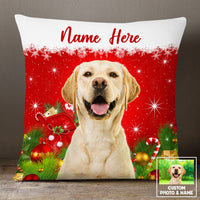 Personalized Dog Cat Photo Christmas Pillow OB261 87O53 thumb 1
