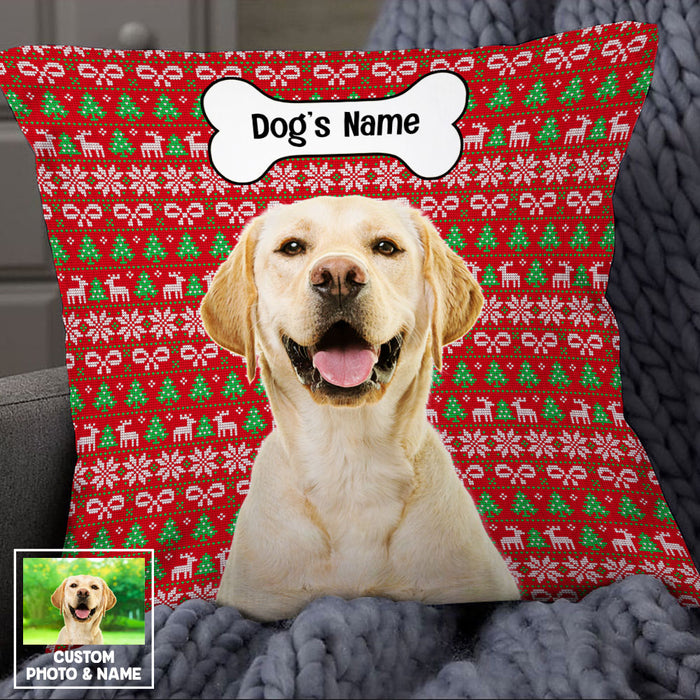 Personalized Dog Photo Christmas Pillow OB161 87O53 1
