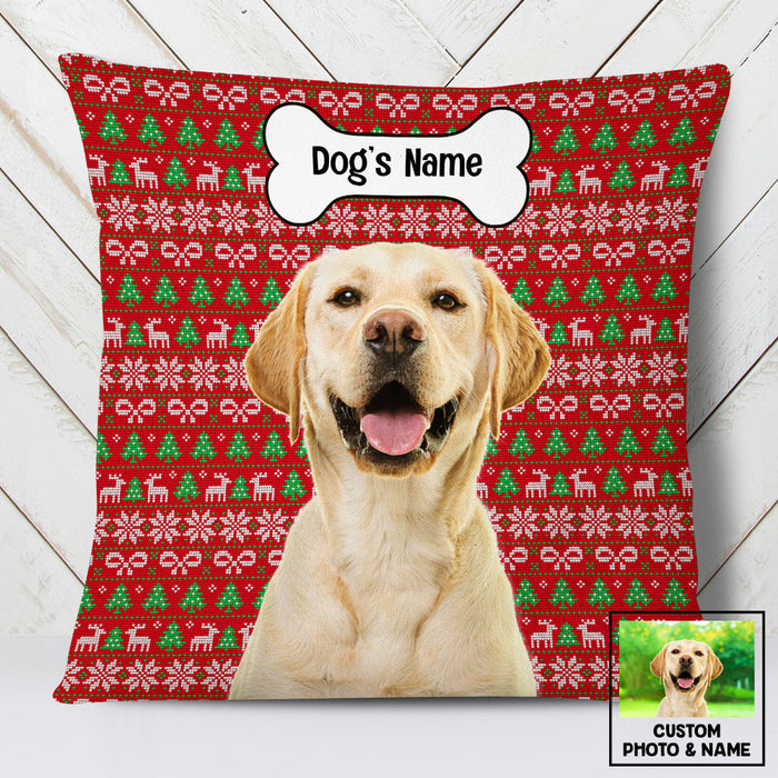 Personalized Dog Photo Christmas Pillow OB161 87O53 1