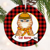 Personalized Cat Wreath Christmas Circle Ornament NB32 87O53 1