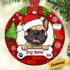 Personalized Dog Wreath Christmas Circle Ornament NB33 87O53 1