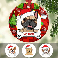 Personalized Dog Wreath Christmas Circle Ornament NB33 87O53 thumb 1