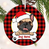 Personalized Dog Wreath Christmas Circle Ornament NB33 87O53 thumb 1