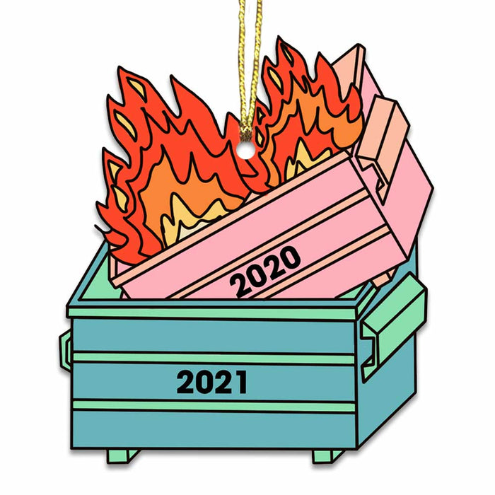 2022 Dumpster Fire Christmas Dumpster Ornament NB22 30O34 1