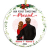 Personalized Couple Christmas Engaged Married Circle Ornament NB22 81O47 1