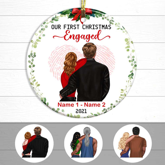 Personalized Couple Christmas Engaged Married Circle Ornament NB22 81O47 1