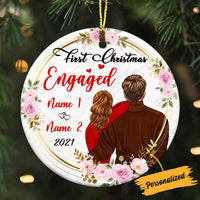 Personalized Christmas Couple Circle Ornament NB31 26O36 thumb 1
