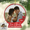 Personalized Couple Photo First Christmas Married Snow Globe Ornament NB41 85O47 1