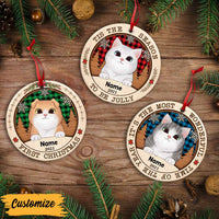 Personalized Tis The Season Cat Circle Ornament NB31 23O57 thumb 1