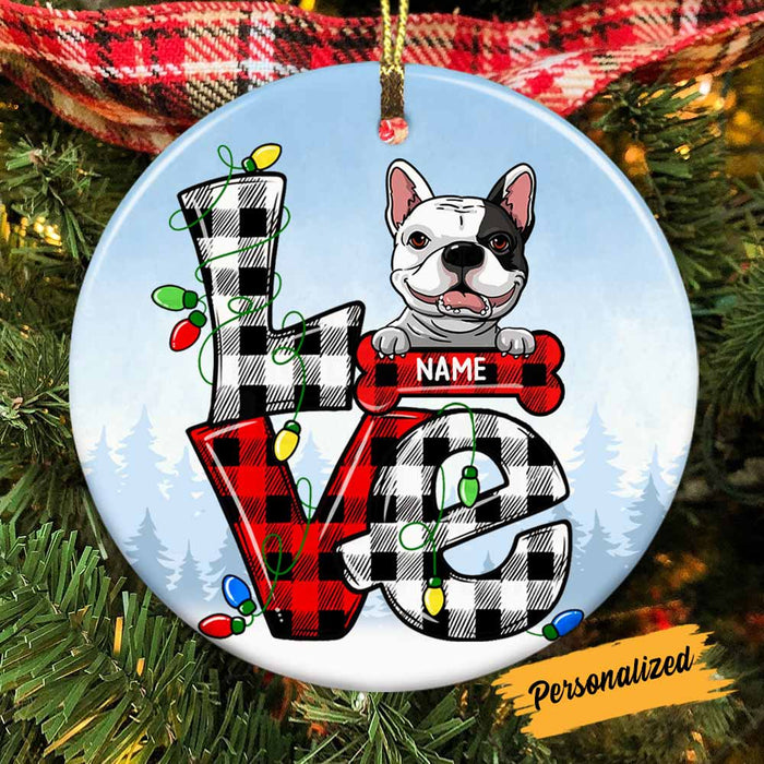 Personalized Dog Christmas Circle Ornament OB151 30O58 1