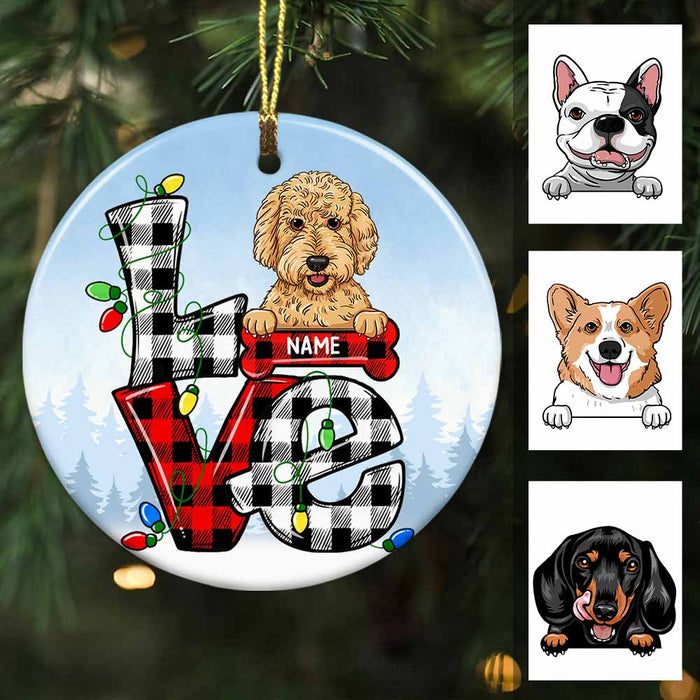 Personalized Dog Christmas Circle Ornament OB151 30O58 1