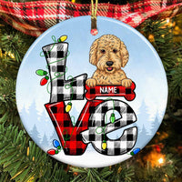 Personalized Dog Christmas Circle Ornament OB151 30O58 thumb 1