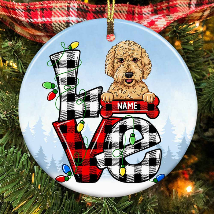 Personalized Dog Christmas Circle Ornament OB151 30O58 1